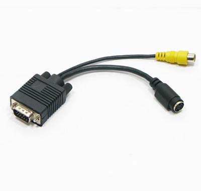 12" VGA (M) to S-Video (F) & RCA (F) Adapter Cable (Beige) - Click Image to Close